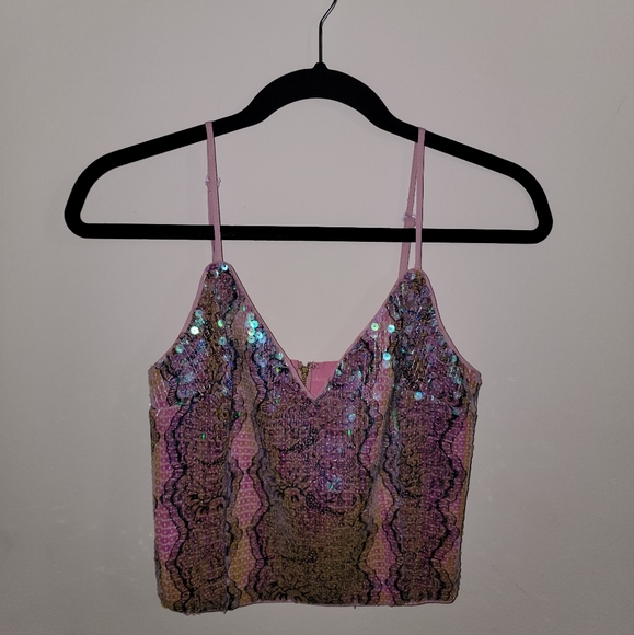 NWOT BEBE Sequin Halter top - Picture 2 of 6